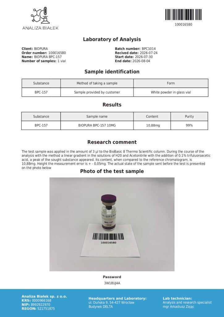 BPC-157 10mg COA Summary