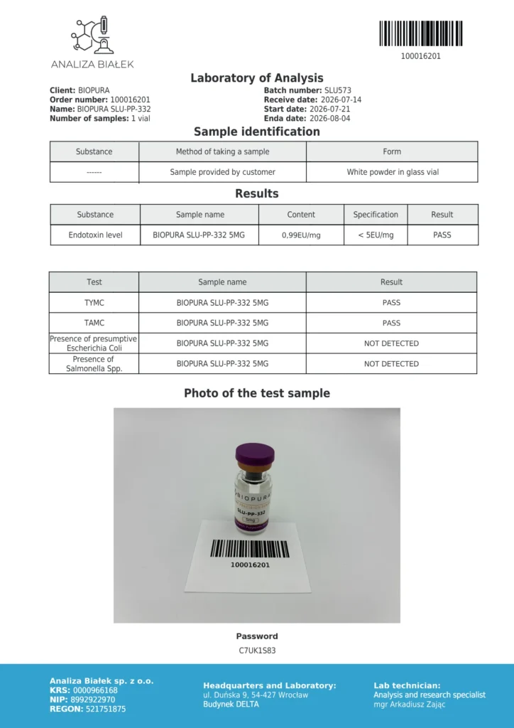 SLU 5mg Endotoxin Report